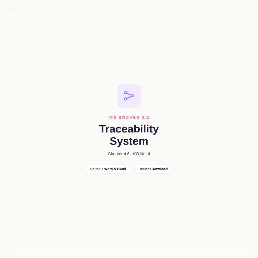 QM-404 - IFS Broker 3.2 — Traceability System Module