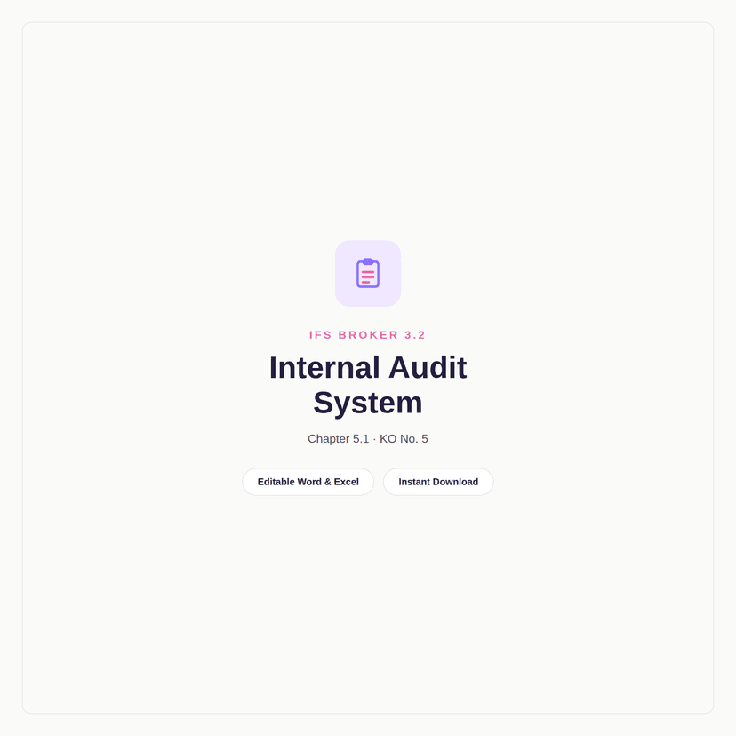 QM-501 | IFS Broker 3.2 — Internal Audit System Module